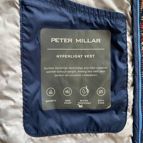 Peter Millar Men's S Crown Navy Blue Hyperlight Puffer Vest w/ a Logo - Picture 10 of 10